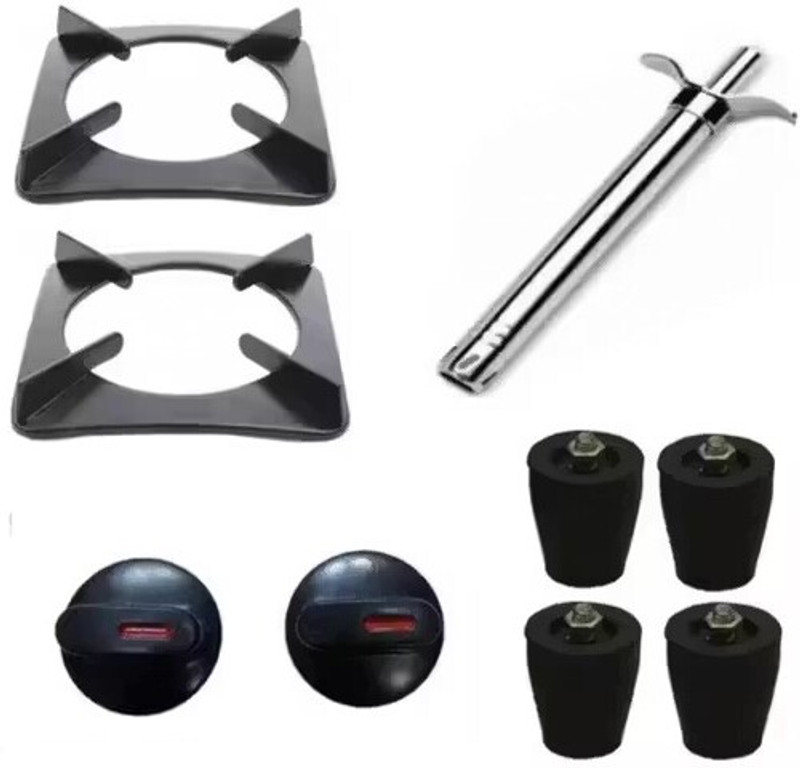 ADISANMATI GAS LIGHTER, 2 GAS KNOBS & 4 HEAVY LEGS, 2stand For Gas. Plastic, Cast Iron Gas Lighter(Black, Pack of 4)