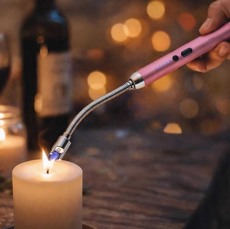 velvera Steel Electronic Gas Lighter(Pink, Pack of 1)