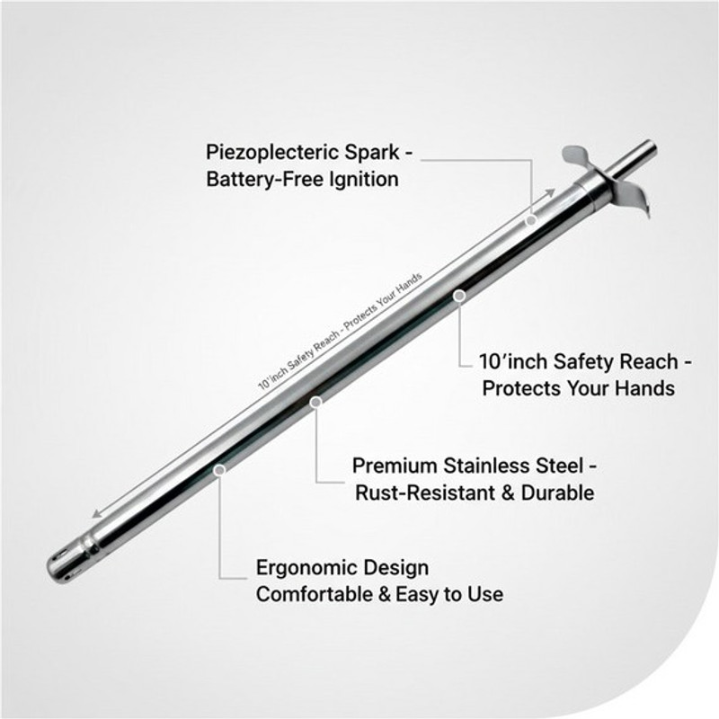 Oblivion Stainless Steel Long Spark Gas Lighter | Kitchen Stoves & Restaurants | 31 cm | Steel Gas Lighter(Silver, Pack of 1)