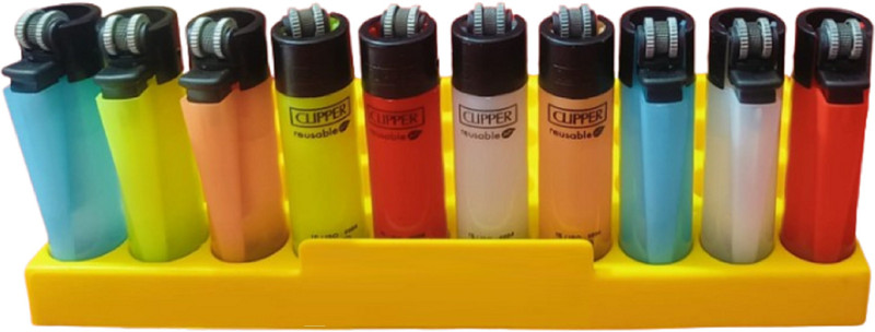 First Click Clipper CP-12 Refillable Cigarette Gas Lighters 5 Mix Colors Pack of 10 Pcs Plastic Gas Lighter(Red, Silver, Pink, Blue, Yellow, Pack of 10)