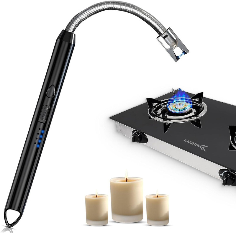 RIVER VELLY ENTERPRISE 1	Gas Lighter for Kitchen Use | C-Type Rechargeable Electric Lighter Stove Stainless Steel Flat Whisk