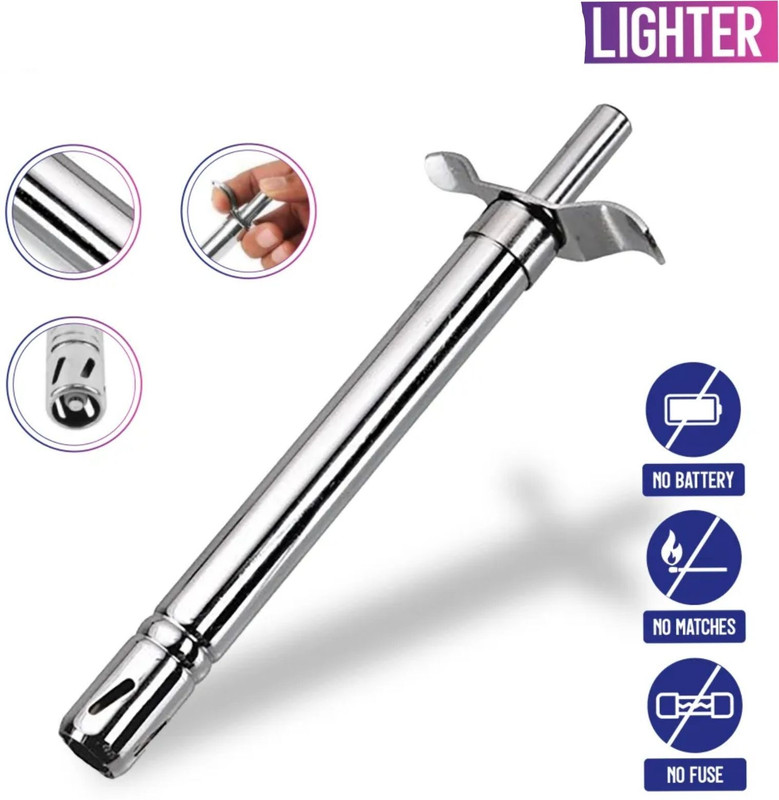 FVGBG Iron Gas Lighter(Silver, Pack of 1)