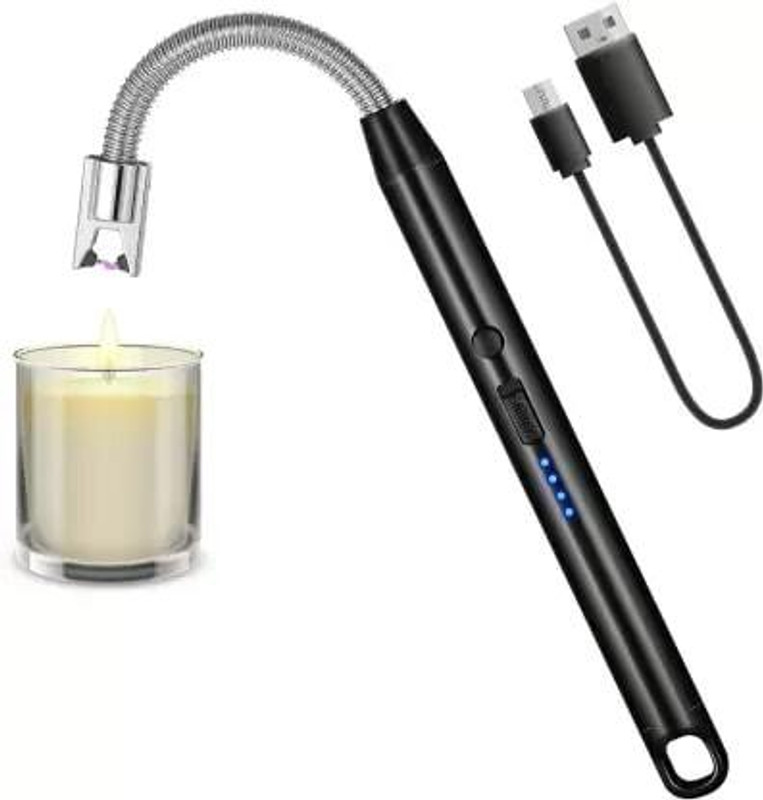 Bienne Flameless Windproof USB lighter 360deg Flexible Neck Arc lighter Steel Electronic Gas Lighter(Multicolor, Pack of 1)