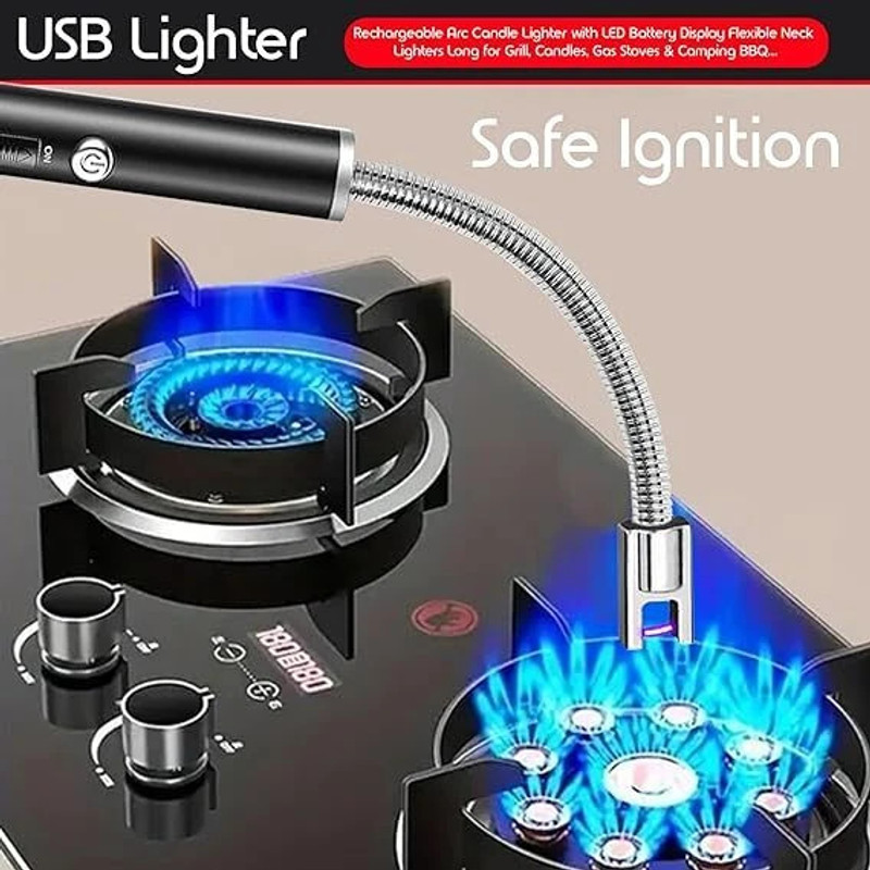 ILIKA Electric USB Lighter with Flexible Neck, Steel Electronic Gas Lighter(Silver, Pack of 1)