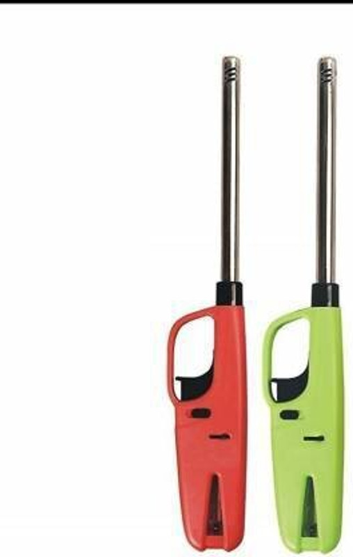 Roseleaf Refillable Gas Lighter For Kitchen Gas Stove, Use Candle Lighting Plastic, Steel Electronic Gas Lighter(Multicolor, Pack of 2)