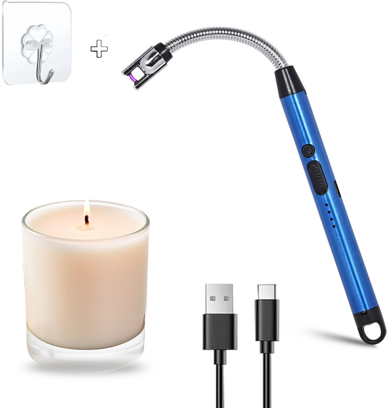 Easy Peasy USB RECHARGEABLE GAS LIGHTER with hanging hook Steel Electronic Gas Lighter(Multicolor, Pack of 1)