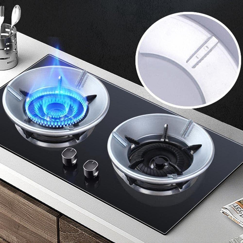 ILAVILA (2-PIS) Gas Stove Ring Gas Wind Protector Energy Saver 10 kg Roaster(Silver)