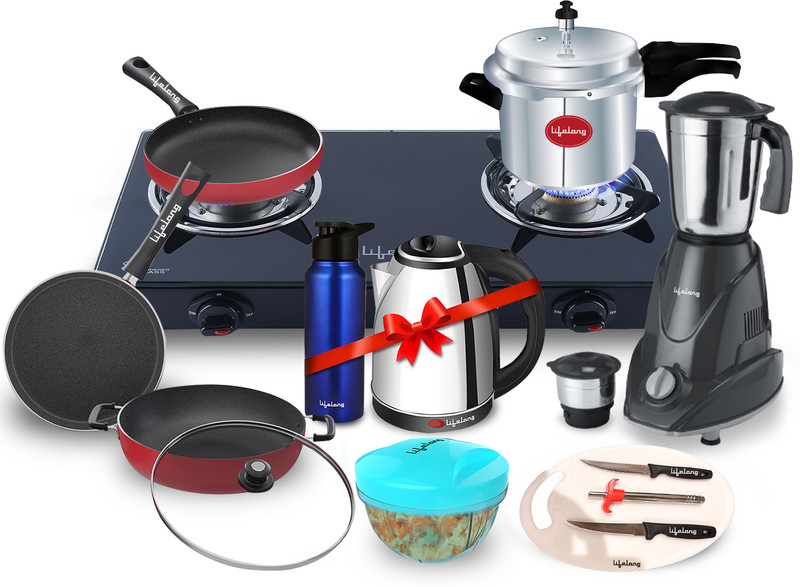 Lifelong LLCMBGS01 2B Family Pack Combo Glass Manual Gas Stove(2 Burners)