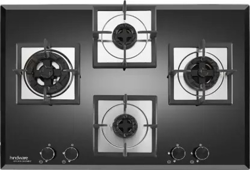 Hindware Aster 4B 90CM Hob | 4D Flame | Glass Automatic Hob(4 Burners)