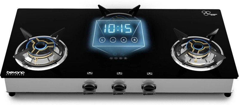 Beyond Appliances Auriga 3 Burner Smart Cooktop Digital TimerFFD I Glass Automatic Hob(3 Burners)