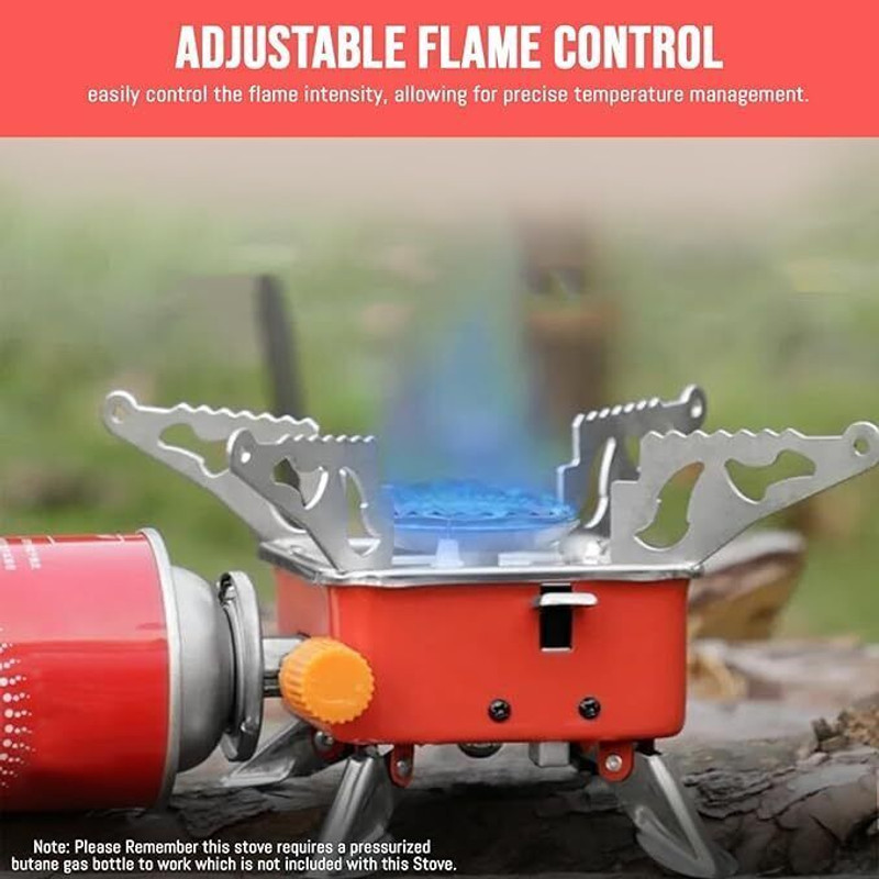 YCVARIYA Portable Gas Stove | Folding Cylinder Gas Burner For Outdoor Camping, Travelling Aluminium Manual Gas Stove(1 Burners)