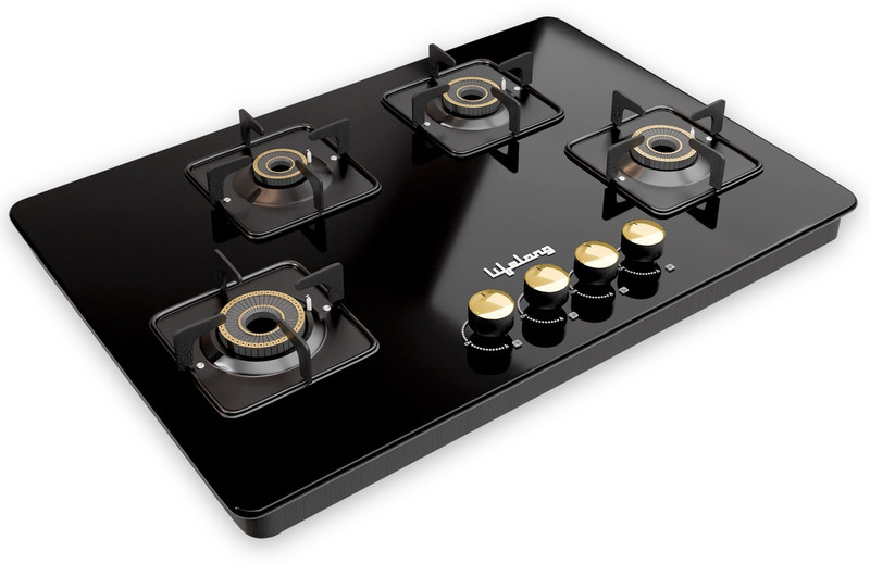 Lifelong HobTop Gas LLHT006 Glass Automatic Hob(4 Burners)