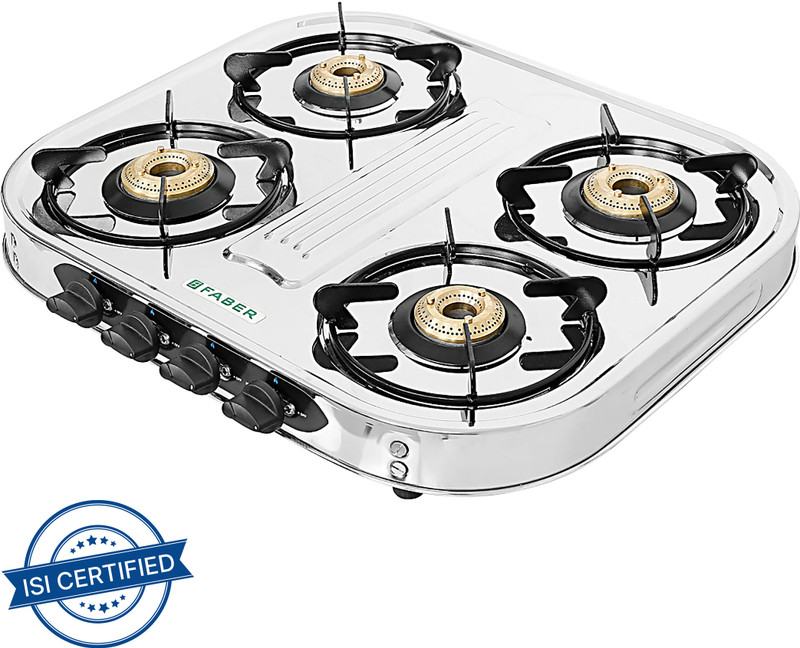 FABER COOKTOP NEBULA 4BB BK Stainless Steel Manual Gas Stove(4 Burners)