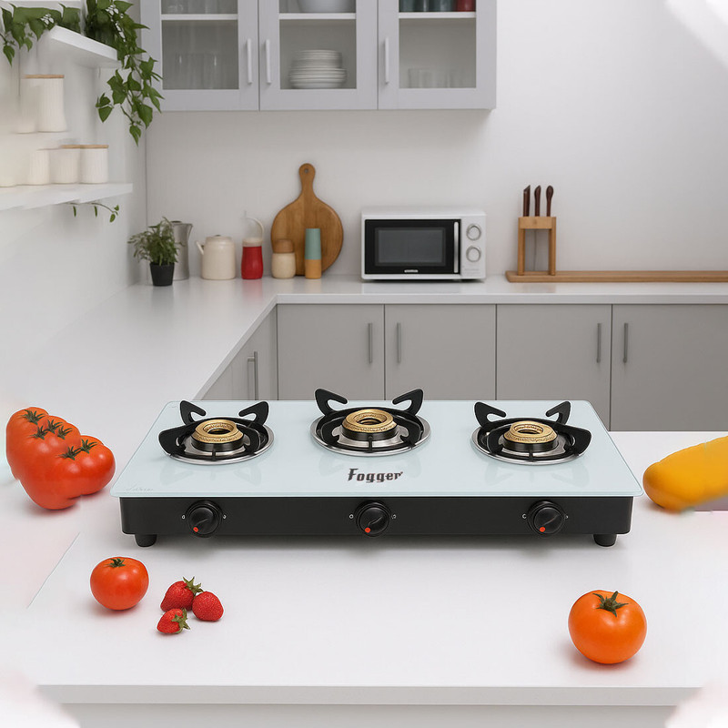 Fogger 3 Burner Gas Stoves Chulha Iron Manual Gas Stove(3 Burners)
