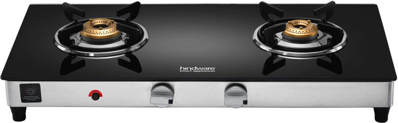 Hindware Smart Appliances Plus GL 2B AI Glass, Stainless Steel Automatic Gas Stove(2 Burners)