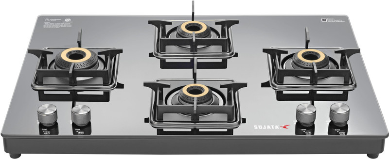 Urban Chef Gas Stove 3 Burner | Gas Chulha for Kitchen | ISI Certified | Rose Gold | Glass Manual Gas Stove(3 Burners)