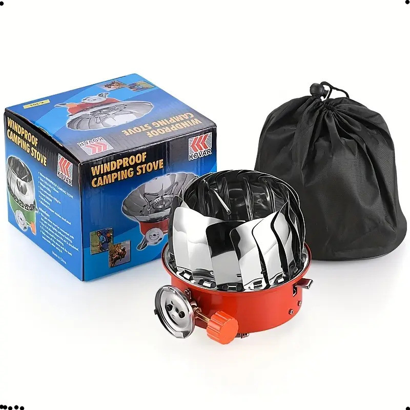 SPARKLESS Travel Mini Camping Stove Butane Gas Burner with Storage Bag Stainless Steel Manual Gas Stove(1 Burners)