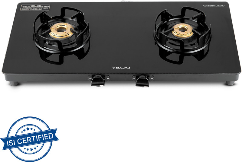 BAJAJ GP4 Slim Glass Manual Gas Stove(2 Burners)