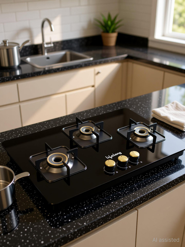 Lifelong HobTop Gas LLHT005 Glass Automatic Hob(3 Burners)