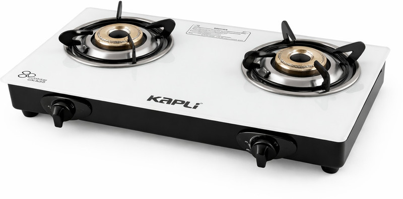 KAPLI Premium Automatic Ignition Gas Stove High Efficiency Burner For LPG Use Glass Automatic Gas Stove(2 Burners)