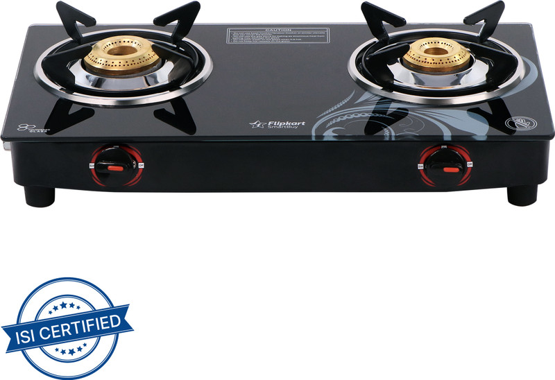 Flipkart SmartBuy Classic 2 Burners LPG Glass Manual Gas Stove(2 Burners)