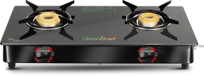 Greenchef Ebony Glass Manual Gas Stove(2 Burners)