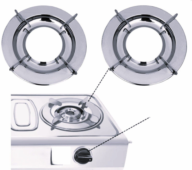 APPGEN Steel RoundPan Support for LPG Stove – Durable Gas Stove Stand Stainless Steel Manual Gas Stove(2 Burners)