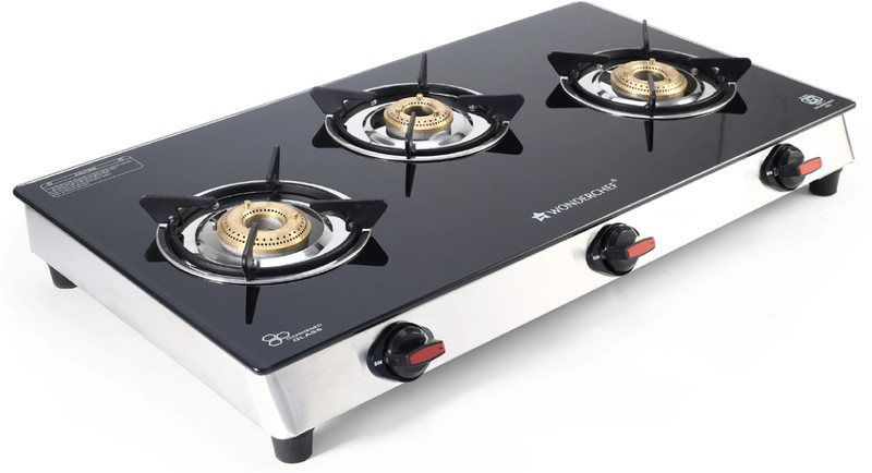 WONDERCHEF Galaxy Black Cooktop Glass Automatic Gas Stove(3 Burners)