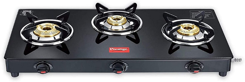 Prestige 3B GL Top Marvel Plus Glass Manual Gas Stove (3 Burners)