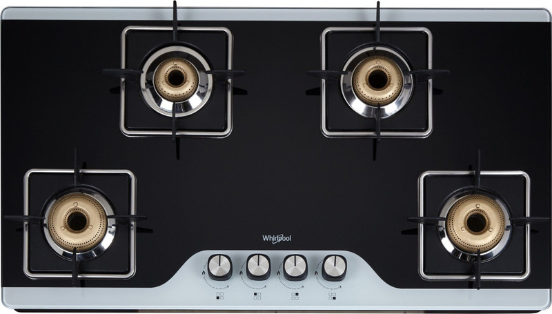 Whirlpool GRANDIOSA ULTRA 904 CT BR Glass Manual Gas Stove(4 Burners)