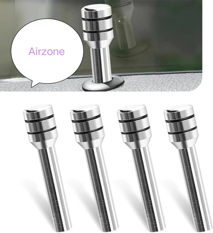Airzone Aluminum Car Door Lock Knob(Silver)