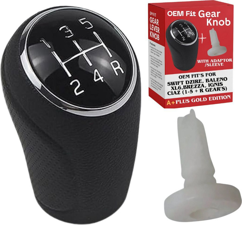 Fairly Gear Knob with Sleeve FOR Swift, Dzire, Baleno, Ciaz, Brezza, Ignis, XL6 OEM Fit Gear Knob(Black)
