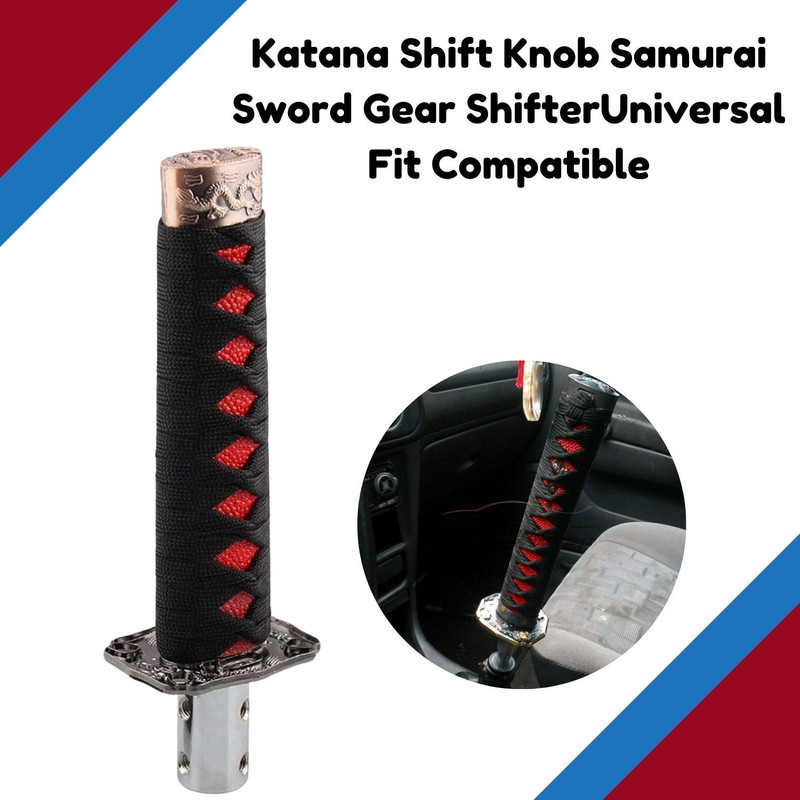 SRPHERE Car Gear Stick Knob Automatic Manual Shifter Lever Head Samurai Sword Fits Cars Gear Knob(Black)