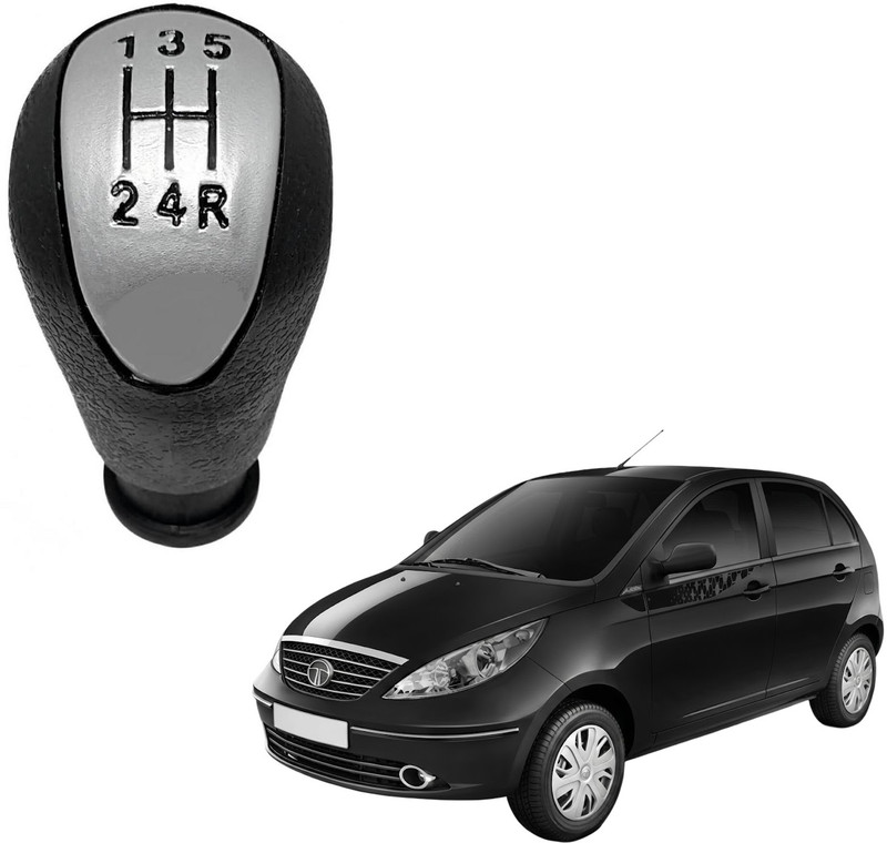 Airtick Rubber & Plastic Gear Knob(Black, Silver)