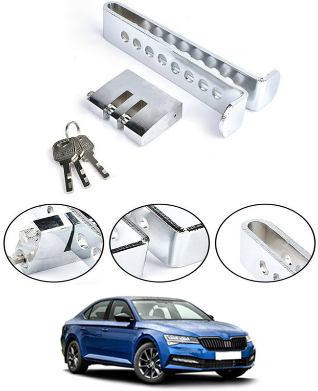 AYW 8 Adjustable Holes Anti-theft Stainless Steel Clutch Lock For Superb Skoda 2017 Gear Lock(Stainless Steel)