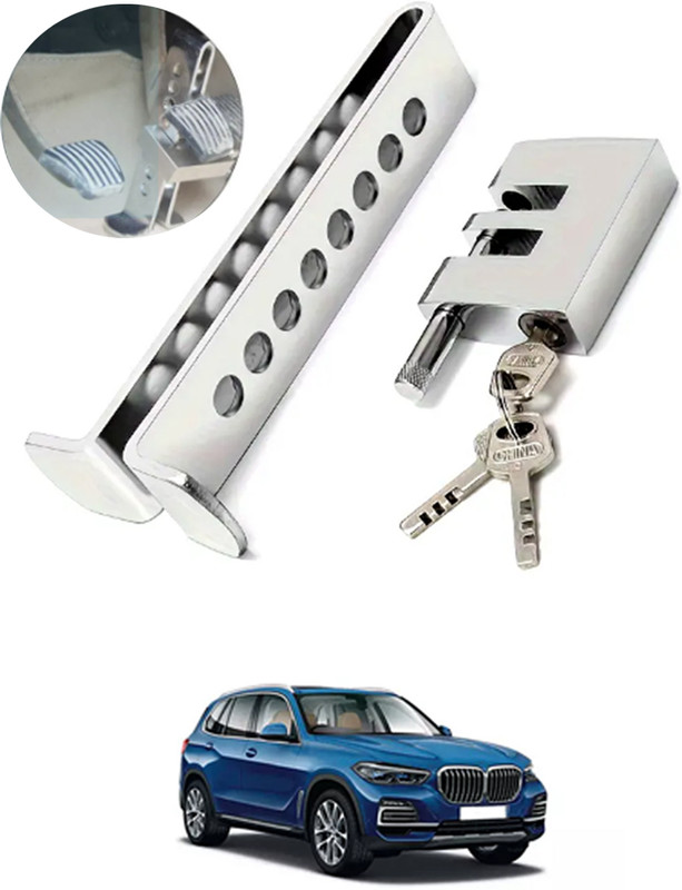 RKPSP 8Hole Anti-Theft Stainless Steel Brake Clutch Pedal Vehicle Security Lock-312 Gear Lock(Stainless Steel)