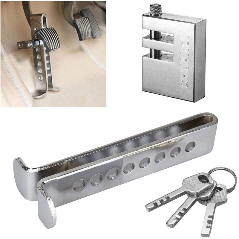 eXarioGadget Brake Clutch Pedal Car Lock Universal Anti-Theft Locking Gear Lock(Stainless Steel)