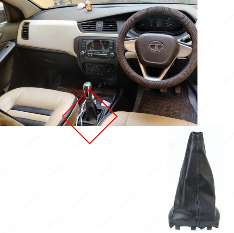 ENEMYT A10 Gear Shift Lever Cover Boot for Tata Bolt And Zest Black Colour Gear Shift Collar