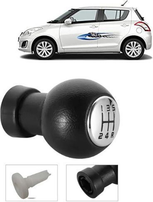 IMBIMBLE Gear Shift Knob, Black Leather Finish Gear Shift Collar