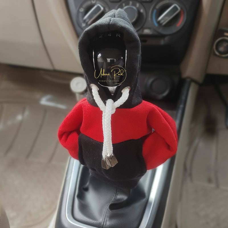 Urban Rod Premium and Unique Gear Shift Hoodie | Pack of 1 | Black and Red Combination | Gear Shift Collar