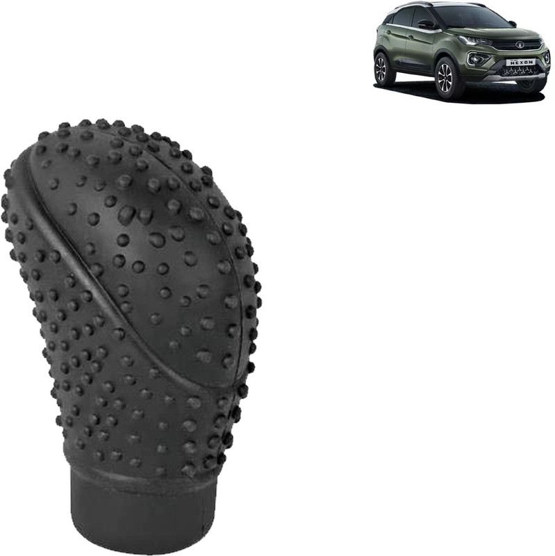 Rhtdm Anti-Scratch Soft Car Auto Silicone Nonslip Gear Shift Knob Protector Cover (Black) For Nexon Gear Shift Collar