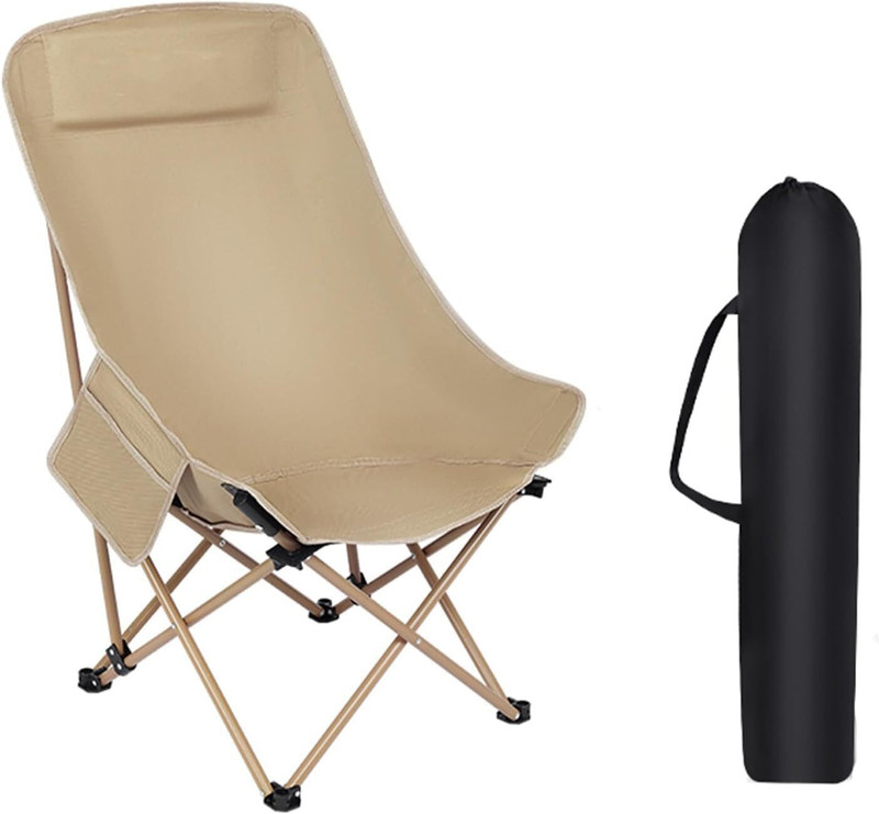 Sosm Foldable Camping Chair – Lightweight Portable Outdoor Folding Chair for Beach Chair(Beige)
