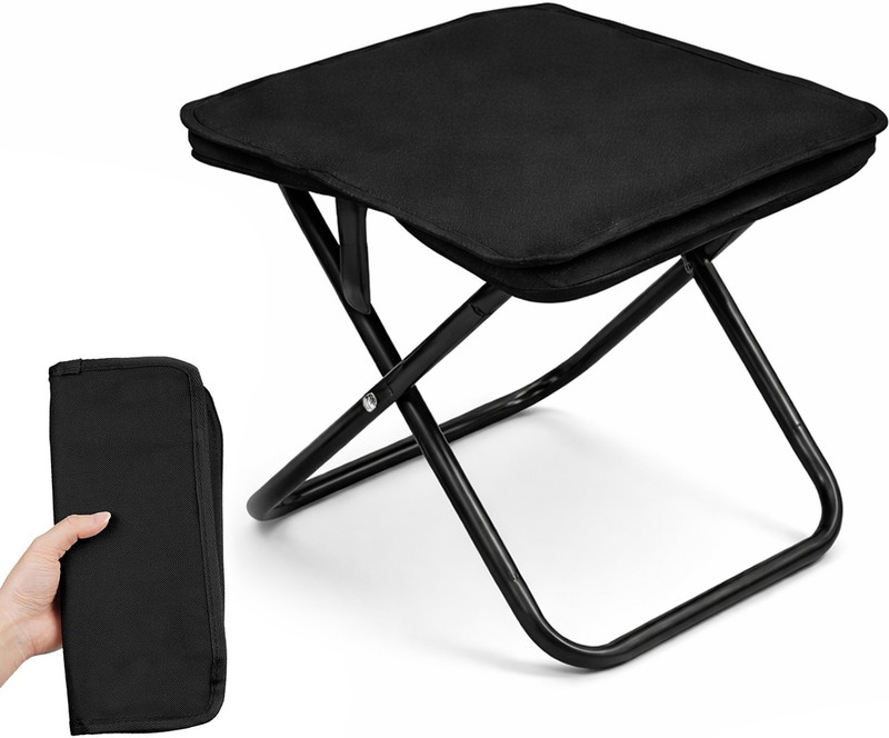 PANCA Portable Folding Camping Stool with Carry Bag (Lightweight) Chair(Black)