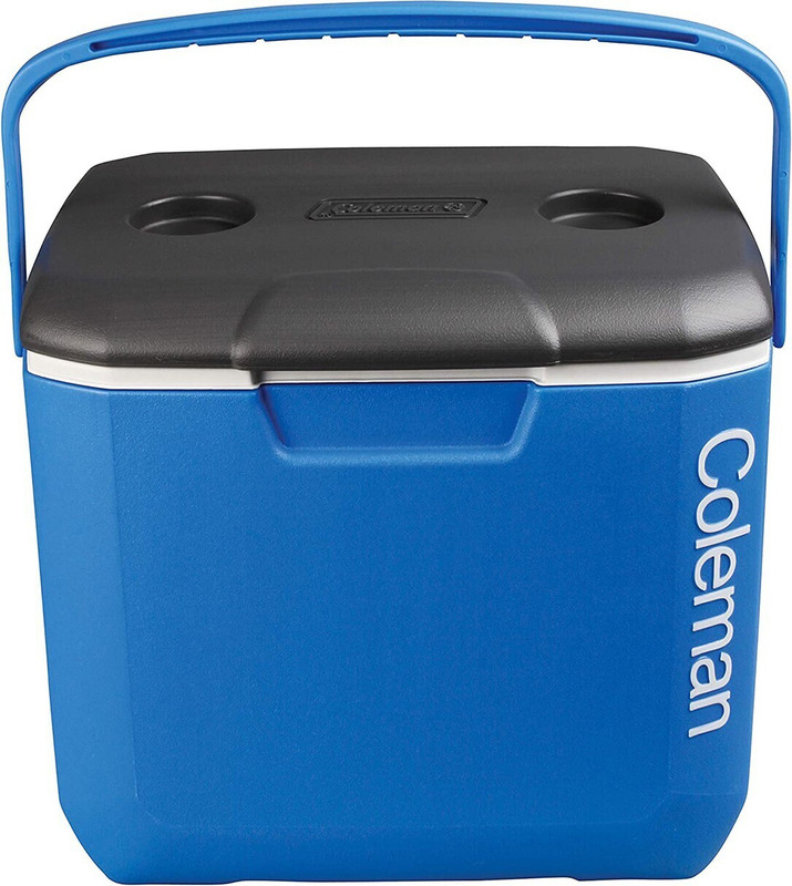 COLEMAN 30Qt Excursion Ice Box, 28L, large ice box holds 38 cans and 2L bottles upright, blue(Blue, 28.39 L)