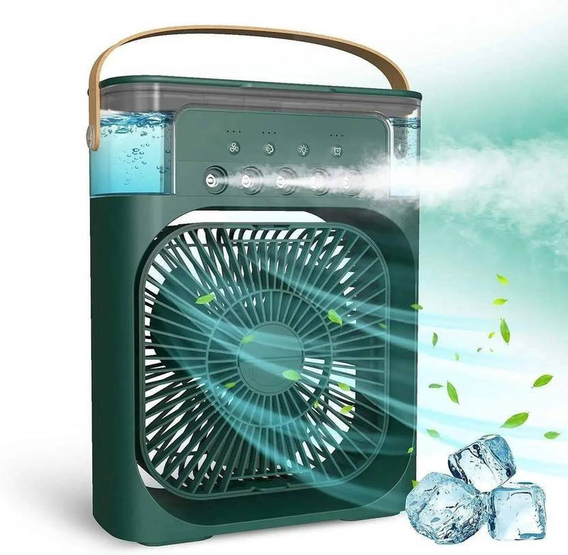 Frost Pix Portable Mini Air Cooler Fan with Humidifier – USB Rechargeable Personal Cooler Cooling Fan All in one Cooler(Green)