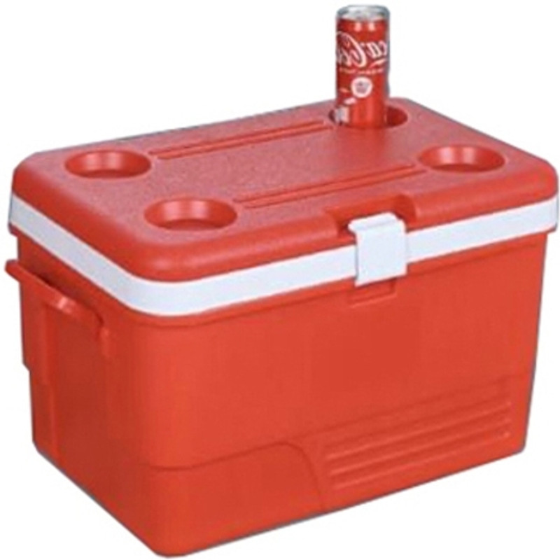 AVAIKSA Insulated Chiller Ice Box With Cup Molded Lid For Ice Cream, Cold Drinks, Bar Ice Camping Storage Box(Red, 35 L)
