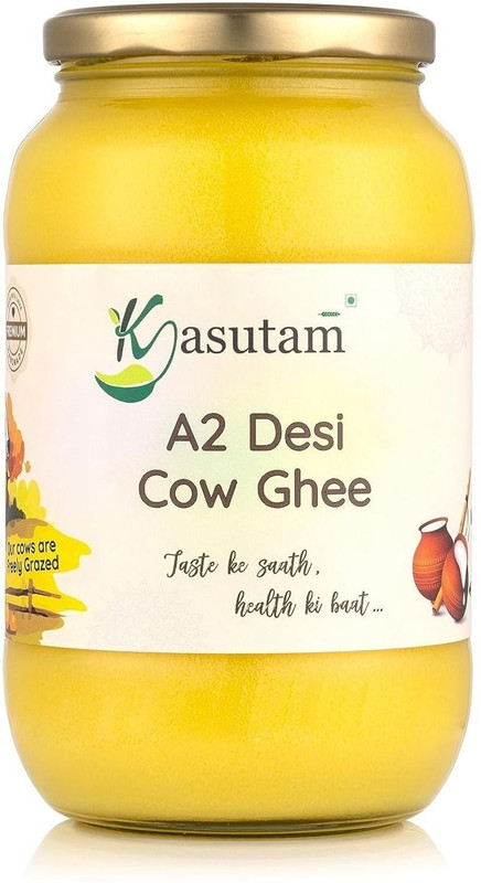 Kasutam A2 Desi Cow Bilona Ghee, Made By Traditional Bilona Method 100% Pure Glass Bottle(500 ml)