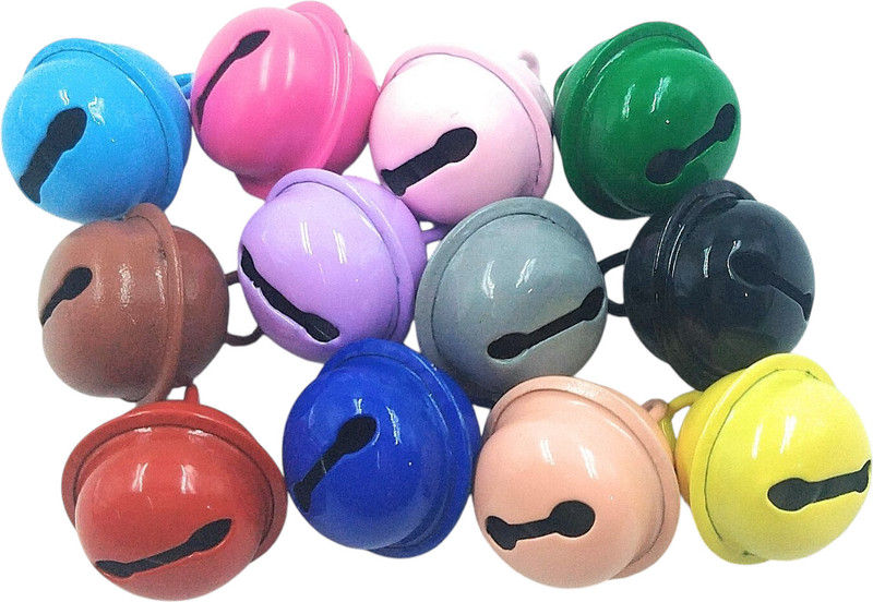 Key Era Rainbow Glossy Jingle Bells, 8 Pcs, 8 Color, Musical Sound, 12 mm Ghungroo Bells(8 Pieces, 0.47 inch)