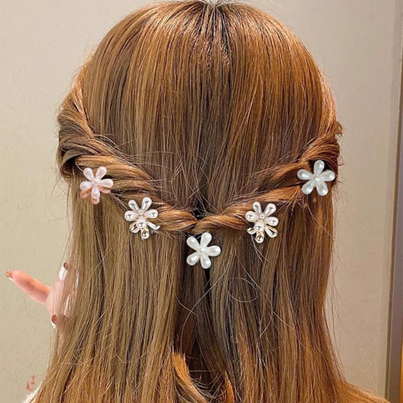 Jiyancreation Mini Pearl Hair Clips, Artificial Pearl Hair Clips for Women Girls ( Pack of 10) Ghungroo Bells(10 Pieces, 25.8 inch)