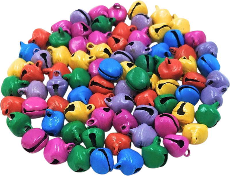 Key Era Jingle Bells, 100 Pcs 10 Mm 5 Color, Craft Christmas Decorations, DIY Projects, Ghungroo Bells(100 Pieces, 0.393 inch)